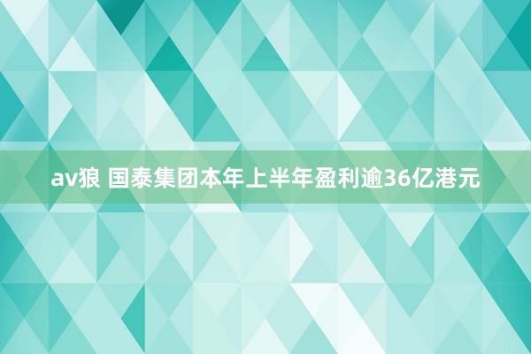 av狼 国泰集团本年上半年盈利逾36亿港元