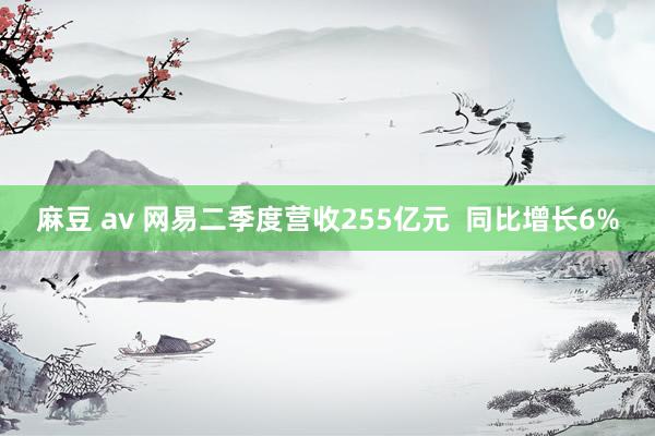 麻豆 av 网易二季度营收255亿元  同比增长6%