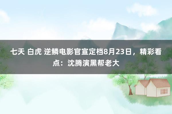 七天 白虎 逆鳞电影官宣定档8月23日，精彩看点：沈腾演黑帮老大