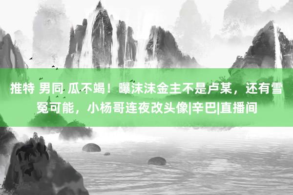 推特 男同 瓜不竭！曝沫沫金主不是卢某，还有雪冤可能，小杨哥连夜改头像|辛巴|直播间