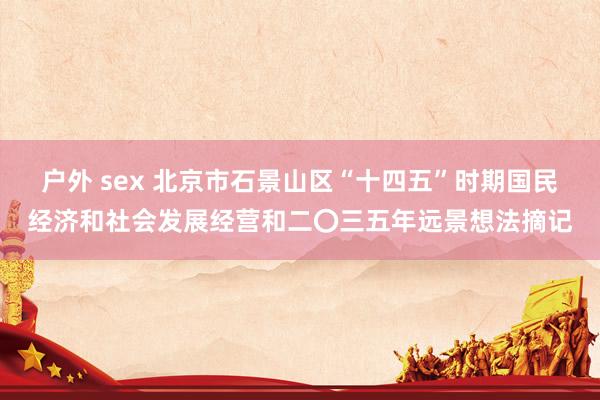 户外 sex 北京市石景山区“十四五”时期国民经济和社会发展经营和二〇三五年远景想法摘记