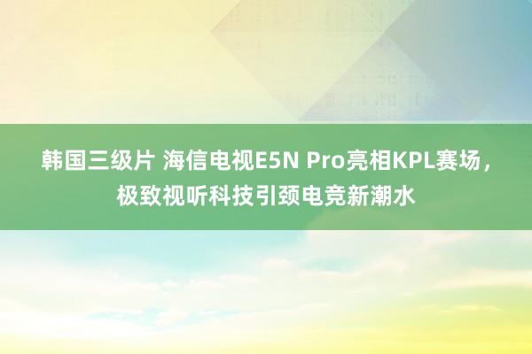 韩国三级片 海信电视E5N Pro亮相KPL赛场，极致视听科技引颈电竞新潮水